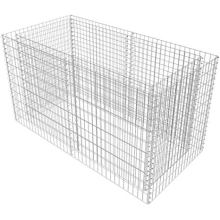 vidaXL Gabion Planter Galvanised Steel 180x90x100 cm Silver Garden Flower Bed